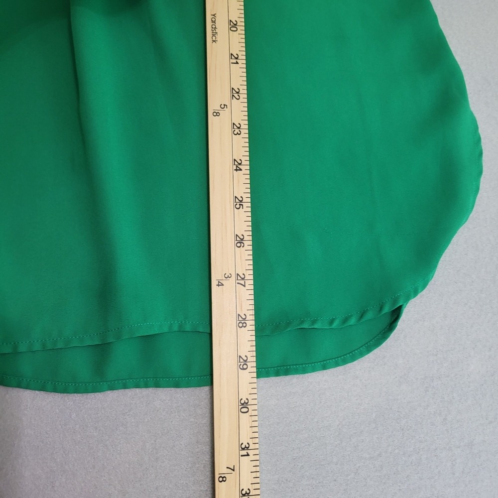 41 Hawthorne Green Roll Tab Sleeve Sheer Lightweight Blouse Shirt Women's - Picture 12 of 13